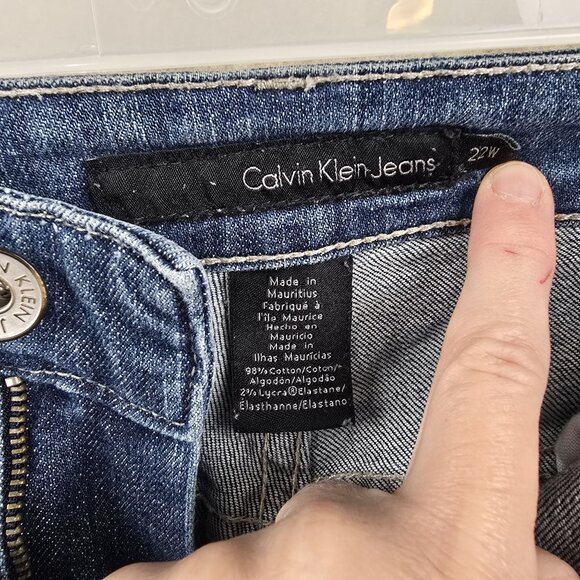 Calvin Klein Womens Plus Size Blue Jeans Size 22W Cotton Stretch Bootcut - Picture 4 of 6